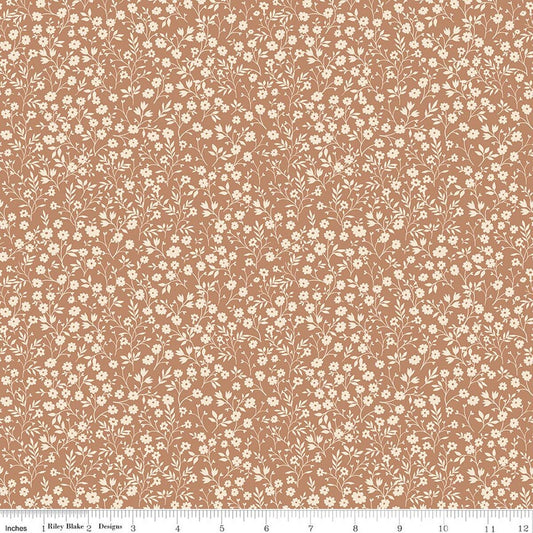 Harvest on the Prairie Ditsy Suede Brown Modern Prairie Riley Blake Cotton Fabric RB-C18283-SUEDE