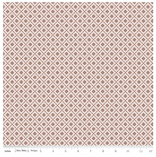 Harvest on the Prairie Floral Geo Brown Modern Prairie Riley Blake Cotton Fabric RB-C18287-BROWN