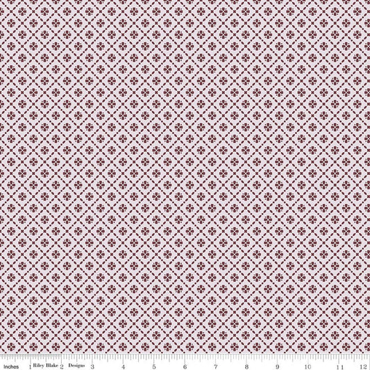 Harvest on the Prairie Floral Geo Wine Dark Pink Modern Prairie Riley Blake Cotton Fabric RB-C18287-WINE