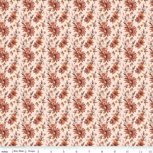 Harvest on the Prairie Floral Latte Ivory Modern Prairie Riley Blake Cotton Fabric RB-C18282-LATTE