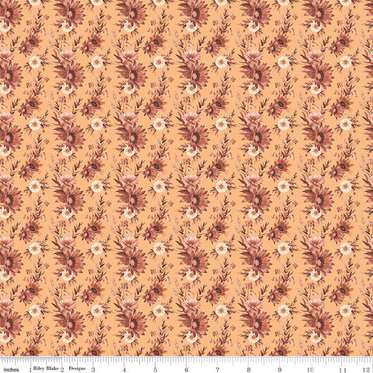 Harvest on the Prairie Floral Marmalade Orange Modern Prairie Riley Blake Cotton Fabric RB-C18282-MARMALADE