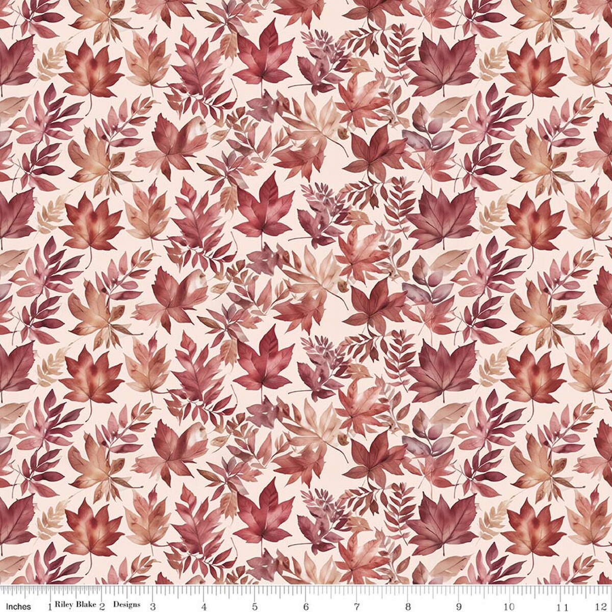 Harvest on the Prairie Leaves Latte Ivory Modern Prairie Riley Blake Cotton Fabric RB-C18281-LATTE