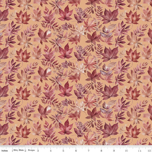 Harvest on the Prairie Leaves Marmalade Orange Modern Prairie Riley Blake Cotton Fabric RB-C18281-MARMALADE