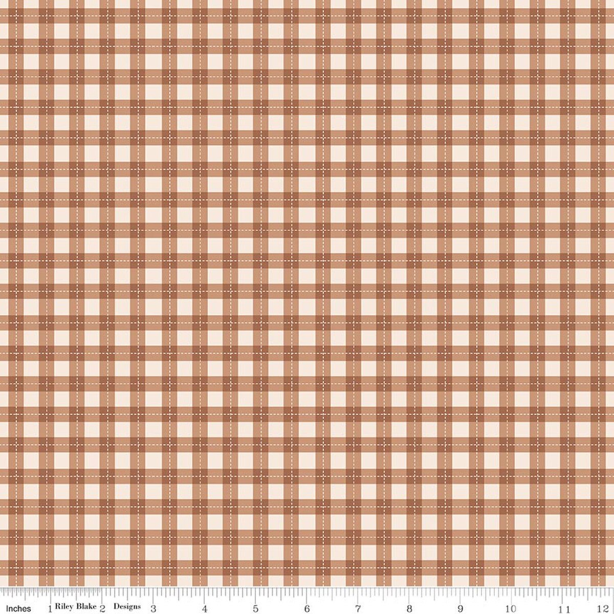 Harvest on the Prairie Plaid Brown Modern Prairie Riley Blake Cotton Fabric RB-C18288-BROWN