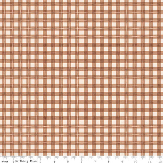 Harvest on the Prairie Plaid Brown Modern Prairie Riley Blake Cotton Fabric RB-C18288-BROWN