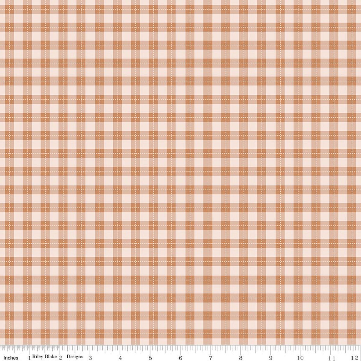 Harvest on the Prairie Plaid Suede Brown Modern Prairie Riley Blake Cotton Fabric RB-C18288-SUEDE