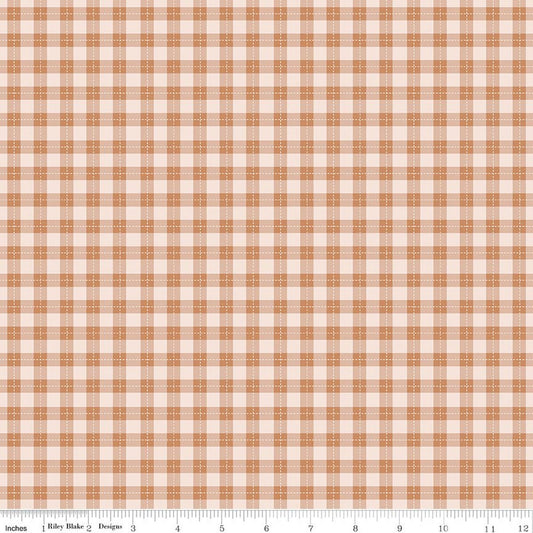 Harvest on the Prairie Plaid Suede Brown Modern Prairie Riley Blake Cotton Fabric RB-C18288-SUEDE