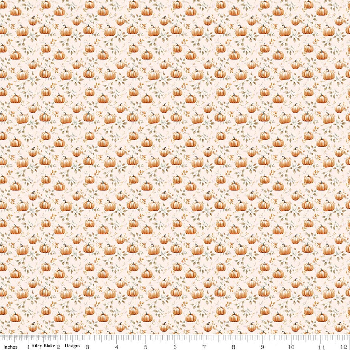 Harvest on the Prairie Pumpkins Cream Modern Prairie Riley Blake Cotton Fabric RB-C18289-CREAM