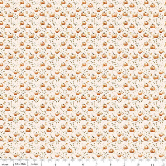 Harvest on the Prairie Pumpkins Cream Modern Prairie Riley Blake Cotton Fabric RB-C18289-CREAM