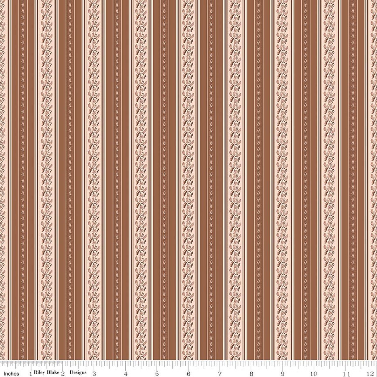 Harvest on the Prairie Stripe Brown Modern Prairie Riley Blake Cotton Fabric RB-C18286-BROWN