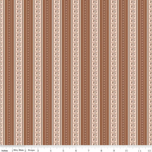 Harvest on the Prairie Stripe Brown Modern Prairie Riley Blake Cotton Fabric RB-C18286-BROWN