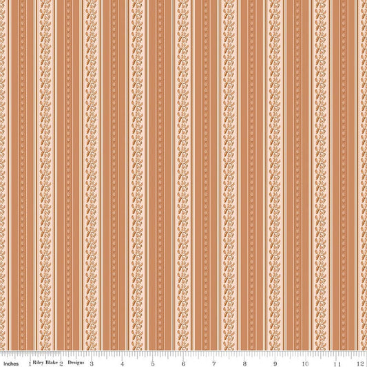 Harvest on the Prairie Stripe Suede Brown Modern Prairie Riley Blake Cotton Fabric RB-C18286-SUEDE