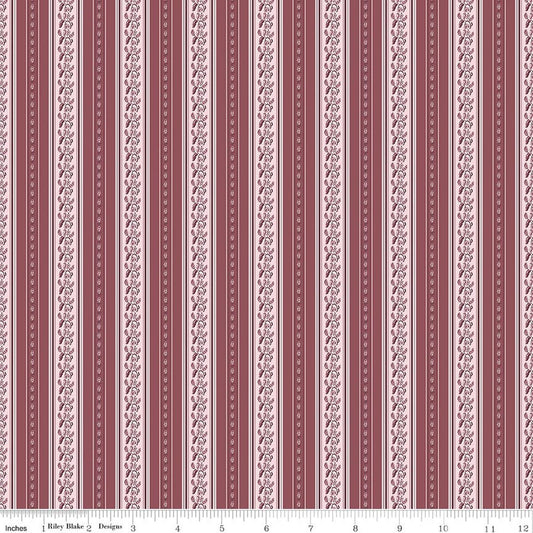 Harvest on the Prairie Stripe Wine Dark Pink Modern Prairie Riley Blake Cotton Fabric RB-C18286-WINE