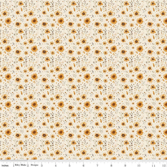 Harvest on the Prairie Sun Floral Cream Modern Prairie Riley Blake Cotton Fabric RB-C18284-CREAM