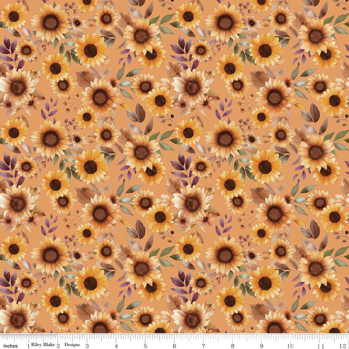 Harvest on the Prairie Sunflowers Marmalade Modern Prairie Riley Blake Cotton Fabric RB-C18280-MARMALADE