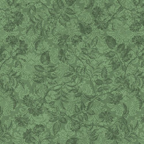 He Leads Me Vine Leaves Texture Tonal Green Christine Adolph Blank Quilting Cotton Fabric