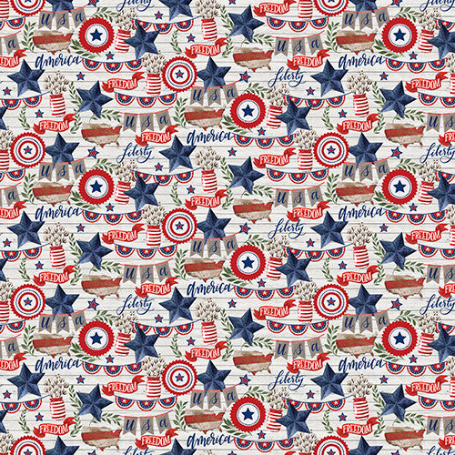 Heart of America White Loni Harris 3 Wishes Cotton Fabric