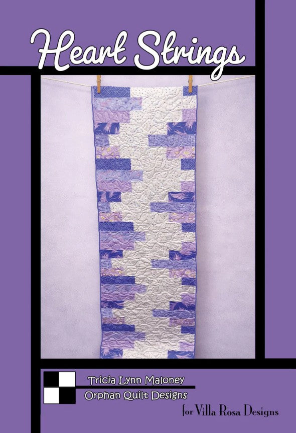 Heart Strings Table Runner Pattern 16"x60" Orphan Quilts Villa Rosa Designs VRD-HEARTSTRINGS