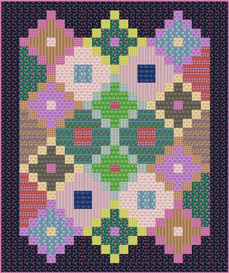 Heiress Digital Quilt Top Anna Maria Textiles Northcott Fabrics NC-DQ-AMT070
