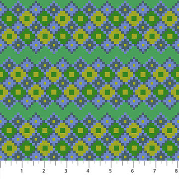Heiress Interwoven Bouquet Sea Green Anna Maria Textiles Northcott Cotton Fabric NC-AMT1011-62C