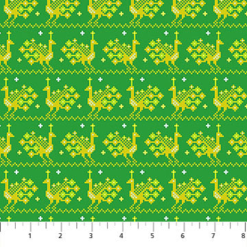 Heiress Peacock Grass Green Yellow Anna Maria Textiles Northcott Cotton Fabric NC-AMT1014-72C