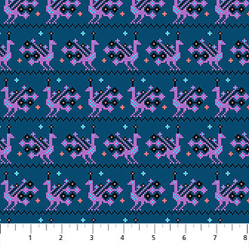 Heiress Peacock Midnight Blue Purple Anna Maria Textiles Northcott Cotton Fabric NC-AMT1014-49L