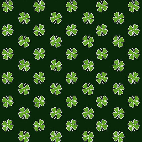 Hello Lucky-Four Leaf Clover Black Green Andrea Tacheira Henry Glass Cotton Fabric