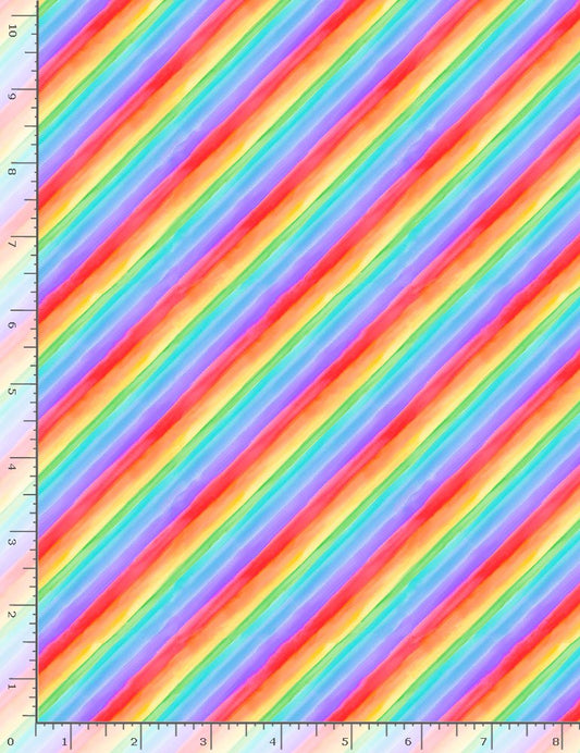 Hello Sunshine Bias Diagonal Rainbow Stripe Katie Hennagic Timeless Treasures Cotton Fabric