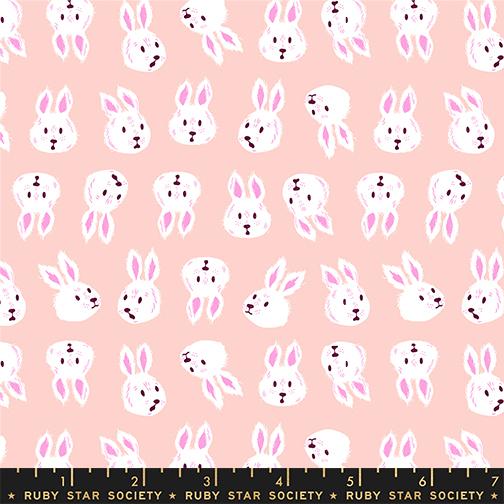Hello Alice Rushing Rabbit Animals Children Vintage Pink Sarah Watts Ruby Star Society Moda Cotton Fabric MD-RS2125-11