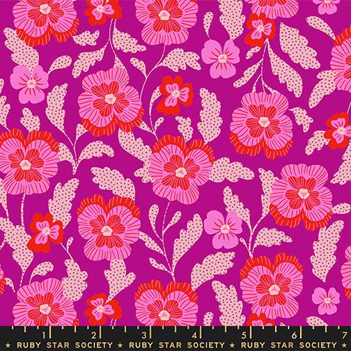 Hello Alice Violets Florals Berry Purple Sarah Watts Ruby Star Society Moda Cotton Fabric MD-RS2126-13