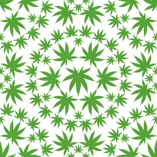 Herban Sprawl Small Leaves White Blank Quilting Cotton Fabric