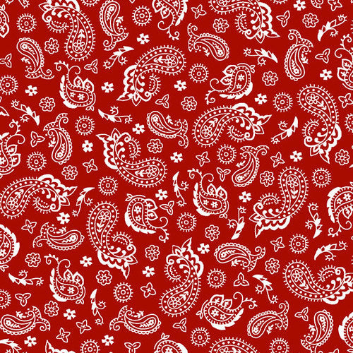 Heritage USA Bandana Red Grace Popp Studio E Cotton Fabric | US Fabric Shop