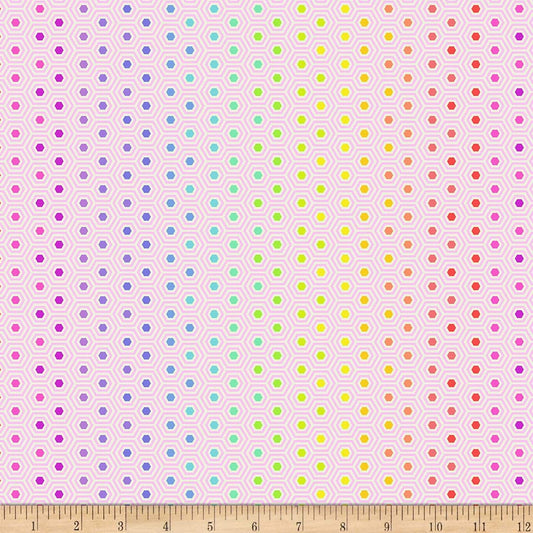 True Colors Hexy Rainbow Shell Tula Pink True Free Spirit Cotton Fabric