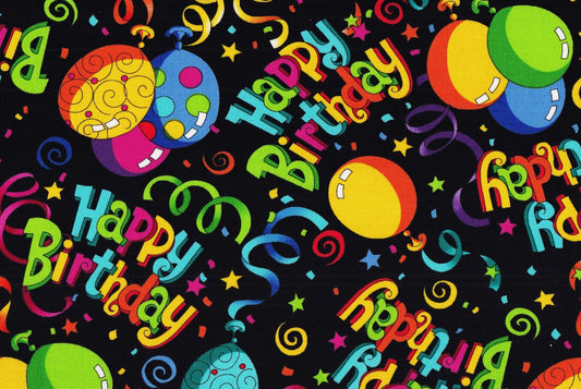 Hi Fashion Birthday Black Custom Ideas Cotton Fabric CI-0846-1220