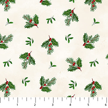 Highland Heart Holly Toss Cream Multi Jason Kirk Northcott Cotton Fabric NC-DP28052-11