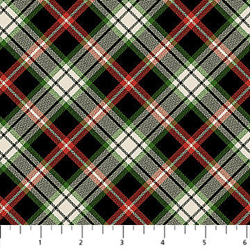 Highland Heart Plaid Black Multi Jason Kirk Northcott Cotton Fabric NC-DP28049-99