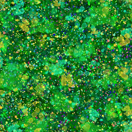 Hiphop Splatter Green Oasis Fabrics Cotton Fabric