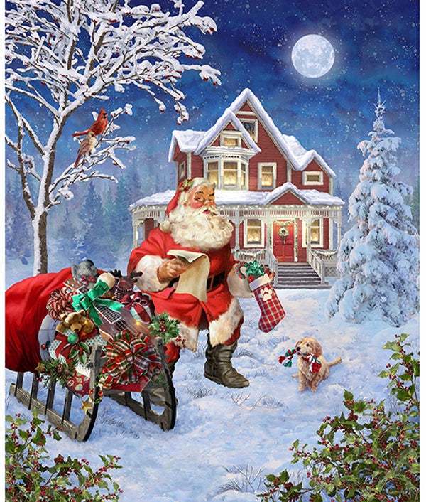 Ol St. Nick Santa’s Arrival Panel 36” Hoffman Cotton Fabric