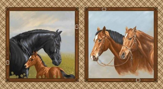 Hold Your Horses Pillow Panel 24" Studio E Cotton Fabric
