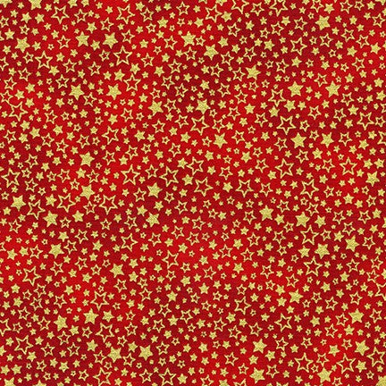 Holiday Charms Allover Stars Red Robert Kaufman Cotton Fabric