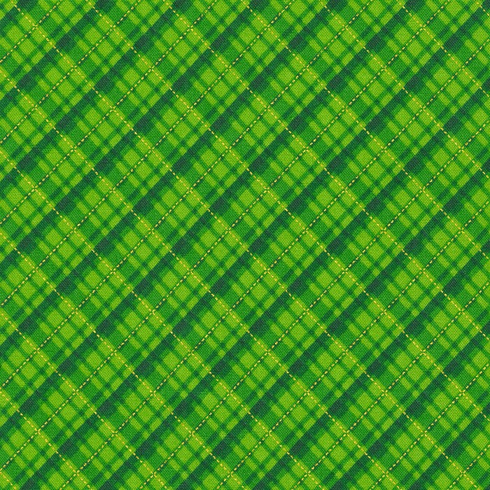 Holiday Charms Checks Plaids Green Robert Kaufman Cotton Fabric