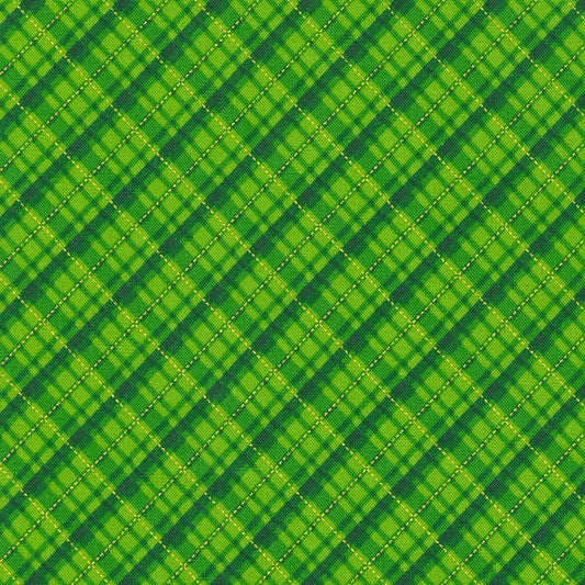 Holiday Charms Checks Plaids Green Robert Kaufman Cotton Fabric