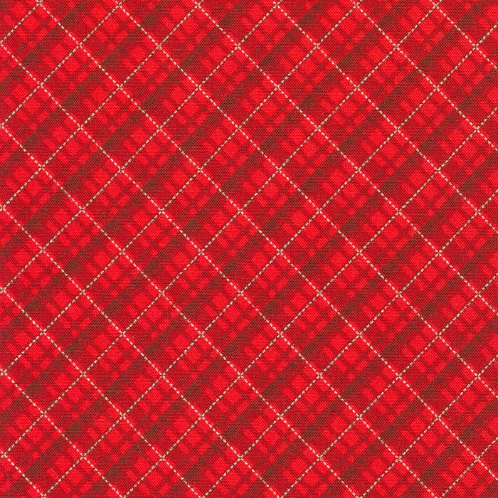 Holiday Charms Checks Plaids Scarlet Red Robert Kaufman Cotton Fabric