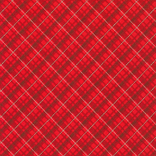 Holiday Charms Checks Plaids Scarlet Red Robert Kaufman Cotton Fabric