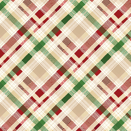 Holiday Farmhouse Plaid Cream Multi Kanvas Studio Benartex Cotton Fabric