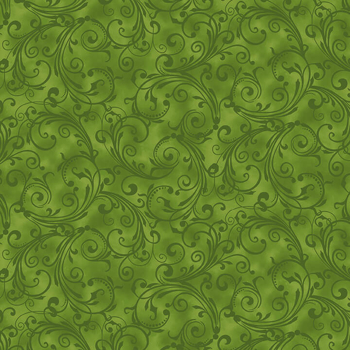 Holiday Happy Place Monotone Swirl Green Jan Shade Beach Henry Glass Cotton Fabric