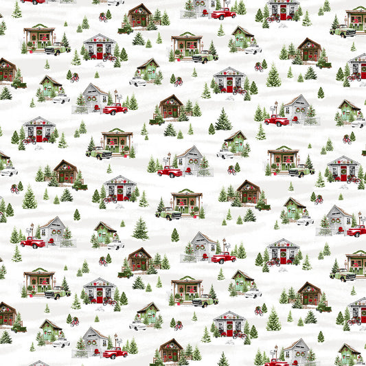 Holiday Happy Place She Sheds Trucks Allover Jan Shade Beach Henry Glass Cotton Fabric