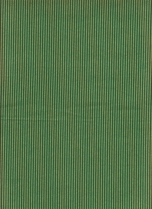 Holiday Metallic Gold Stripes Green Foust Textiles Cotton Fabric