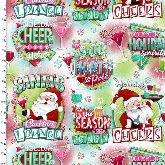 Holiday Spirits North Pole Lounge Courtney Morgenstern 3 Wishes Cotton Fabric