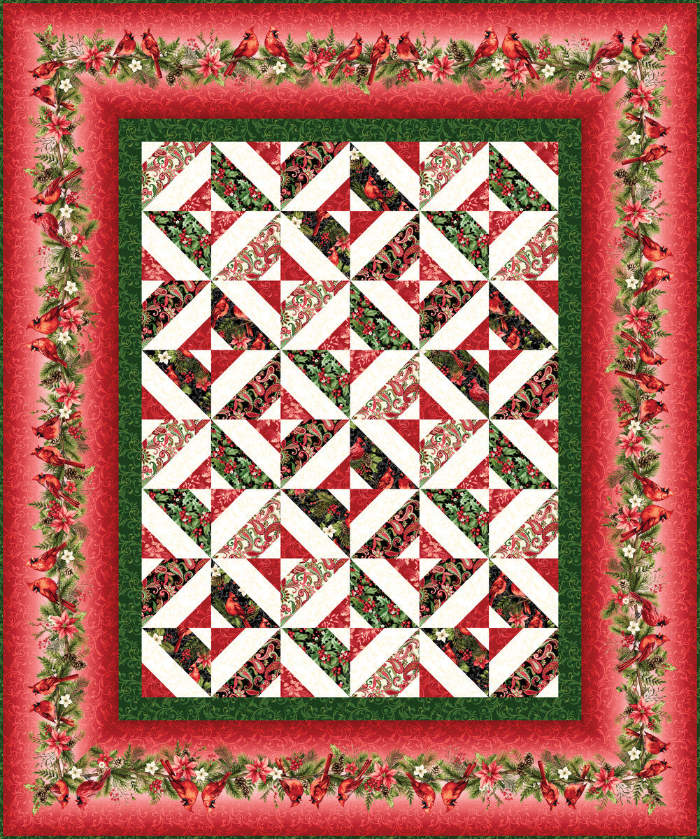 Fabric Requirements-Holiday Bliss Holiday Feathers and Flourish Quilt Studio E